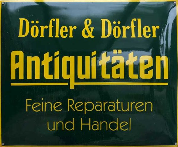 Unternehmensschild von Dörfler Antiquitäten & Restaurierung